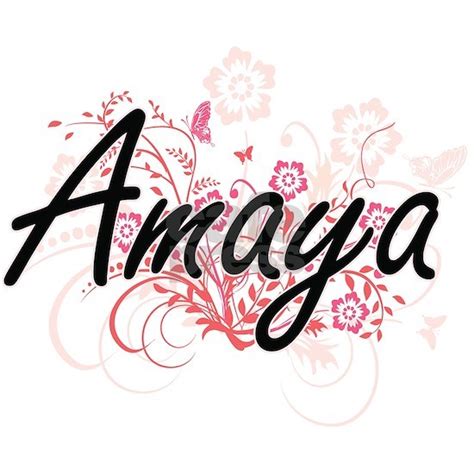 Amaya Artistic Name Design With Flo Drinking Glass By Tshirts Plus