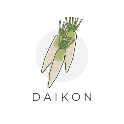 Premium Vector Daikon White Radish Vegetable Cartoon Illustration Logo