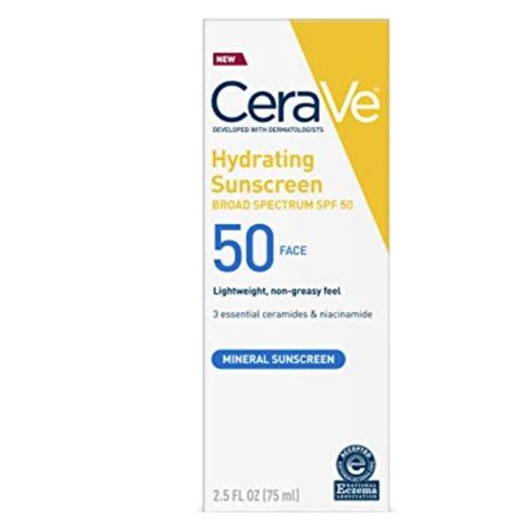 Cerave Hydrating Mineral Tinted Sunscreen With Spf Broad Spectrum