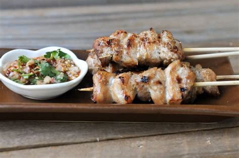 Thai Grilled Pork Skewers Moo Ping หมปง Rachel Cooks Thai