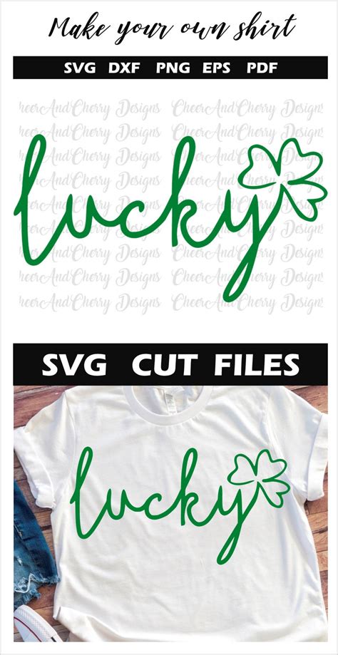 Lucky Svg For St Patrick Day Shamrock Svg Files For Cricut Etsy