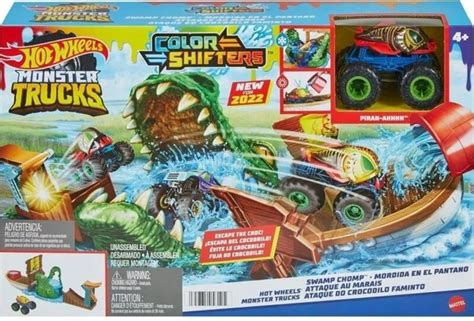 Игровой набор Mattel Hot Wheels MONSTER TRUCKS Охота крокодила купить с доставкой по выгодным