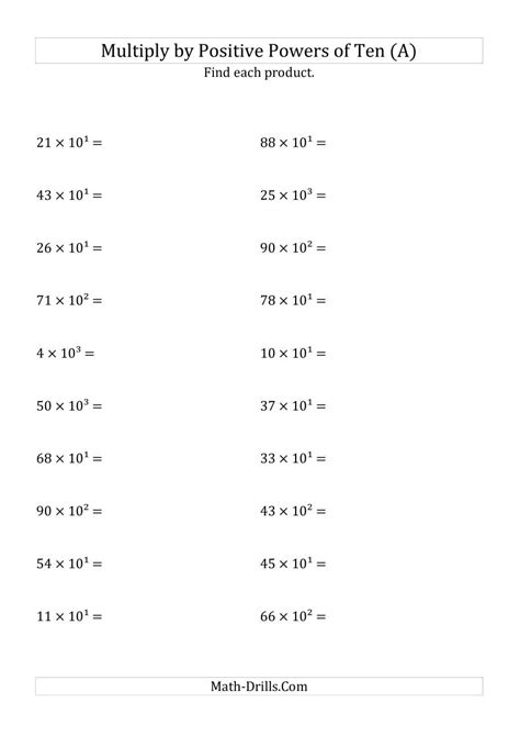 Exponents And Multiplication Worksheet Answer Key Free Printable