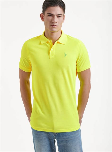 Fluorescent Piqué Polo Shirt With Embroidery Gutteridge Mens Polo