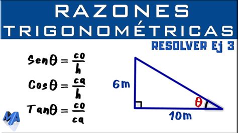 Solucionar un triángulo rectángulo | Razones trigonométricas | Ejemplo 3 - YouTube