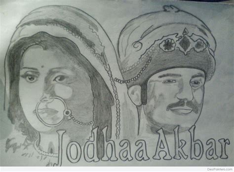 Pencil Sketch Of Jodha Akbar