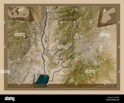 Balqa Province Of Jordan Low Resolution Satellite Map Locations And