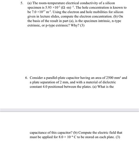 Solved A ﻿the Room Temperature Electrical Conductivity Of