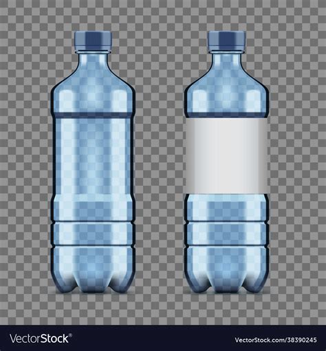 Plastic Clear Water Bottle With And Without Label Vector Image