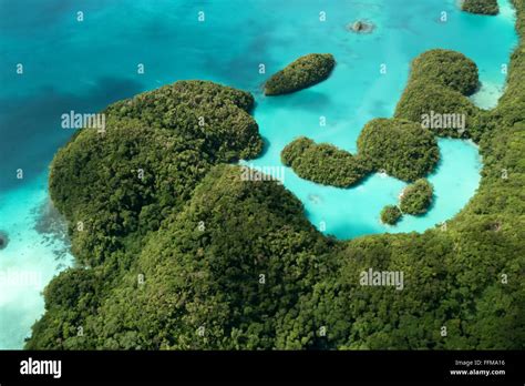 Aerial View Of Palau Micronesia Oceania Pacific Ocean From Sky On