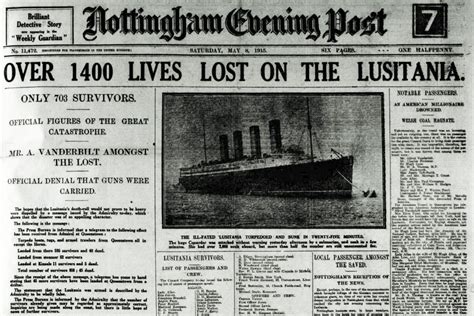 OTD 104 Years Ago Passenger Ship The RMS Lusitania Was Torpedoed By A