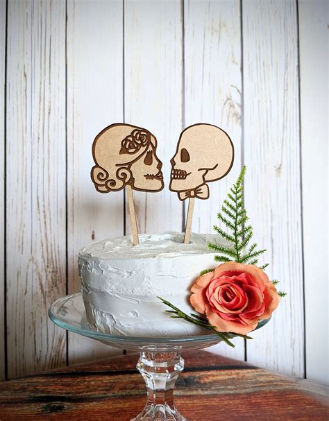 Sugar Skull Bride and Groom Wedding Cake Topper Halloween | Etsy