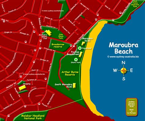 Maroubra Beach Map