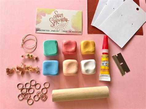 Beginners Diy Clay Earrings Kit Sun Sprinkles Colorful Etsy Uk