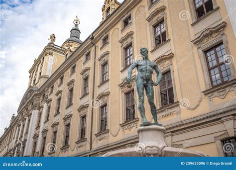 Naked Swordsman Sculpture Fencer Fountain At University Of Wroclaw