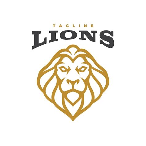 Premium Vector Line Art Lion Logo Design Lion Head Hair Mane Crest