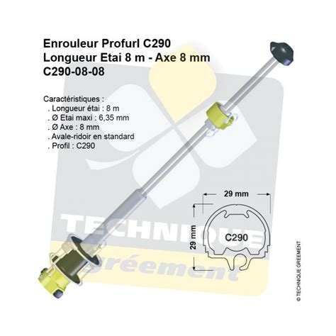 Enrouleur de Génois Profurl C290 Étai Ø6mm Technique Gréement