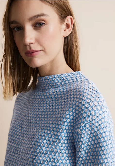 STREET ONE Zweifarbiger Pullover für Damen in Blau STREET ONE