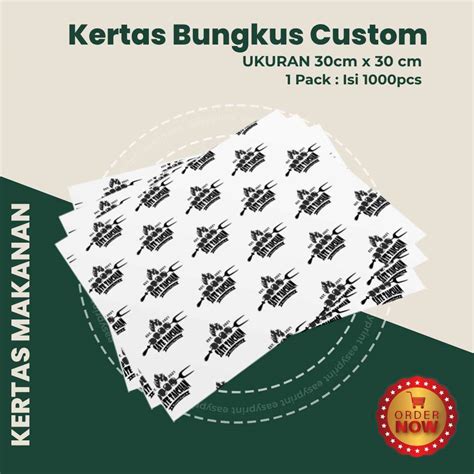 Jual Kertas Bungkus Motif Kertas Nasi Burger Kertas Bungkus