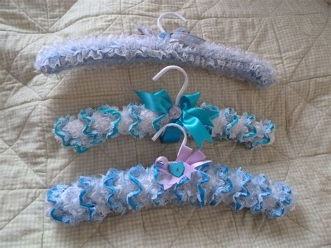 Knitted Eyelet Lace And Ribbon Coat Hangers By Teddybearmargaret