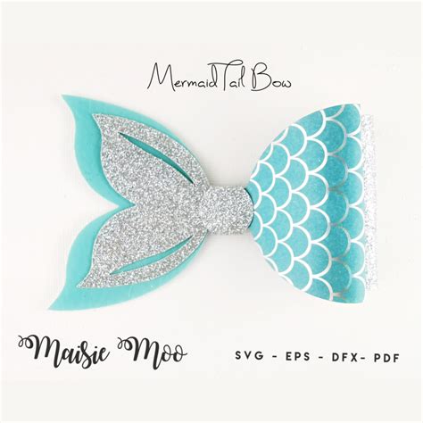 Mermaid Bow Template Svg