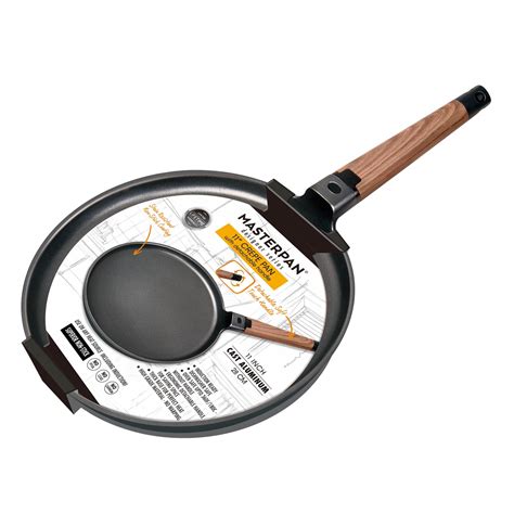 CREPE PAN NON-STICK CAST ALUMINUM WITH DETACHABLE HANDLE, 11" – MASTERPAN