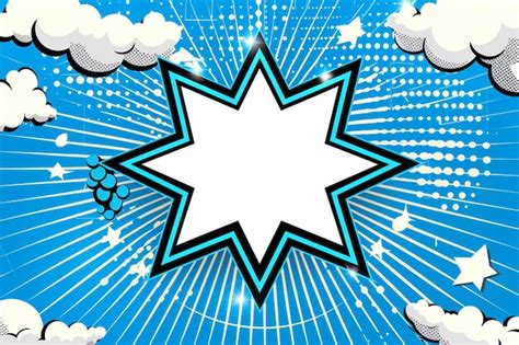 Blue Comic Book Explosion Vector With White Background Premium Ai