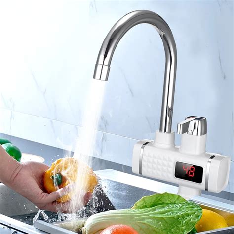 3000w Instant Tankless Electric Hot Water Heater Faucet Kitchen Instant Heating Basin Faucets