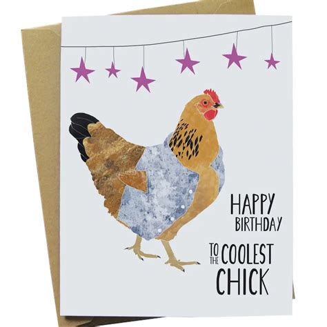Chicken Birthday Card Paper Wolf Design Outer Layer
