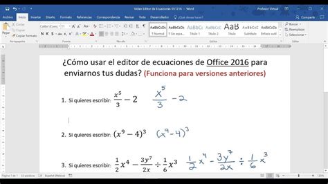 Cómo Insertar O Escribir Ecuaciones Y Fórmulas Matemáticas En Word