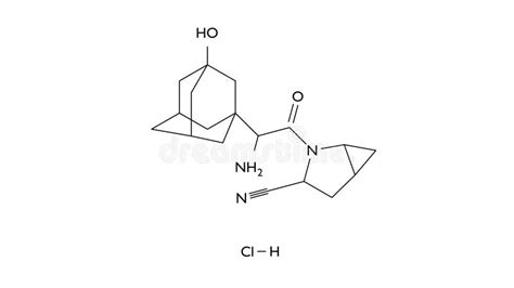 Molécula De Hidrocloruro De Saxagliptina Fórmula Química Estructural