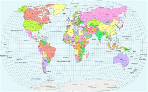 Political world map Gyorffy E projection 27897644 Vector Art at Vecteezy