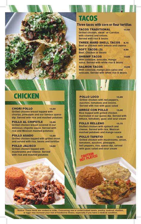 Menu – El Maguey