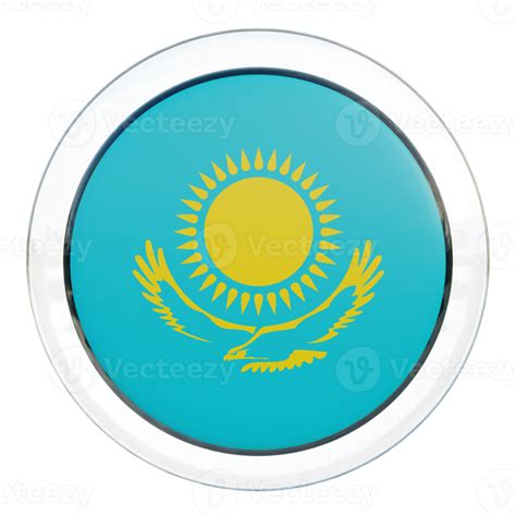 Kazakhstan 3d Textured Glossy Circle Flag 10865234 Png