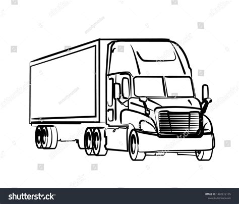 Semi Truck Sketch Illustration Stock Vector Royalty Free