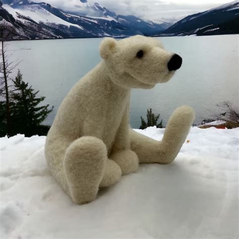 Needle Felted Polar Bear Etsy