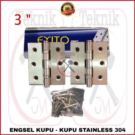 Engsel Pintu Premium Ukuran Inch Stainless Steel Pasang