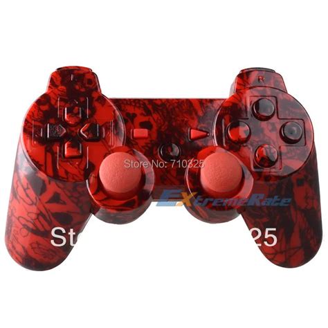 Red Skull Ghost Hydro Dipped Controller Shell Buttons For Ps