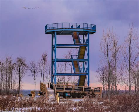 Lake Erie Bluffs Coastal Observation Tower In Perry Ohio Lake