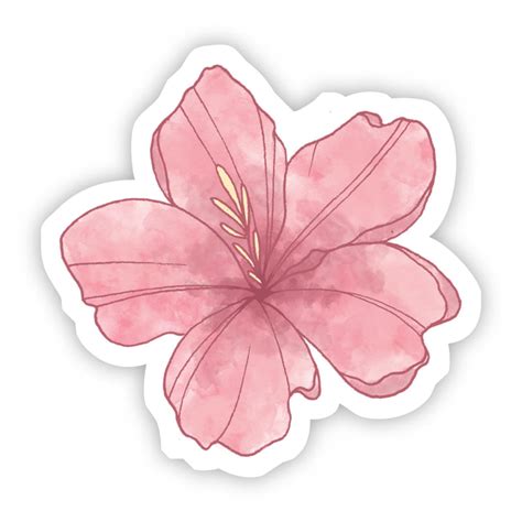 Pink Flower Watercolor Sticker – Big Moods