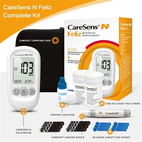 CareSens N Feliz Blood Glucose Monitoring Kit With 100 Test Strips