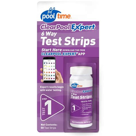 Pool Time Clear Pool Expert 6 Way Test Strips 81150ptm The Home Depot