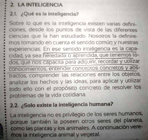 Solved Resumen Porfavor Es Para Hoy La Inteligencia Qu Es La