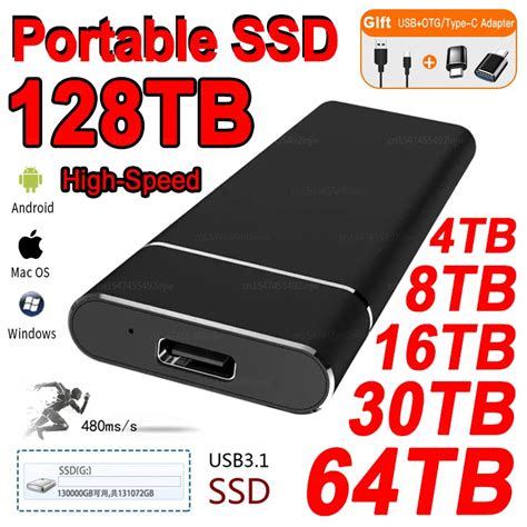 2TB Original High Speed Portable SSD 30TB External Hard Drive Storage