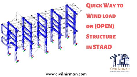 Quick Way To Wind Load On Open Without Cladding Structure In Staad