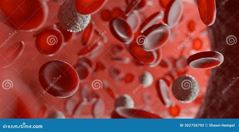 Red And White Blood Cells Or Corpuscles Erythrocytes And Leukocytes