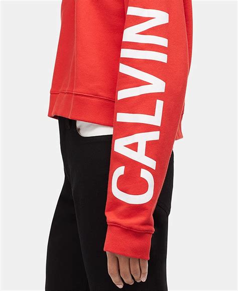 Calvin Klein Jeans Cropped Logo Hoodie Macy S