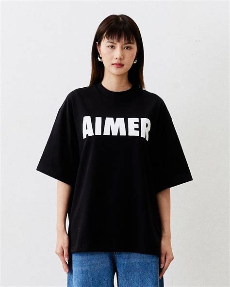 Aimer Logo Tee In Black Line Shopping