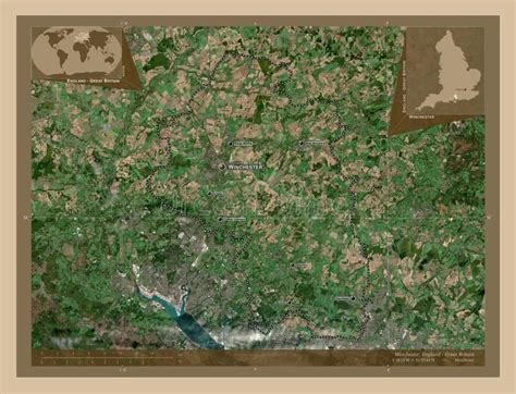 Winchester England Great Britain Low Res Satellite Labelled Stock