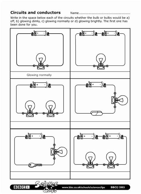 Electric Circuits Grade Worksheets